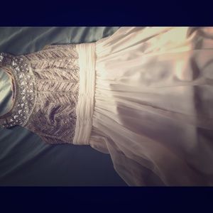 White chiffon prom dress