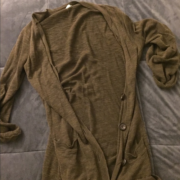 Olive green J.Crew cardigan Size medium