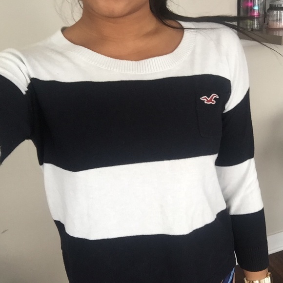 Striped Hollister sweater cropped boxy