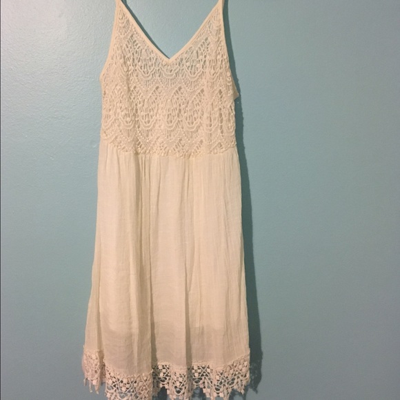 Ivory dress.