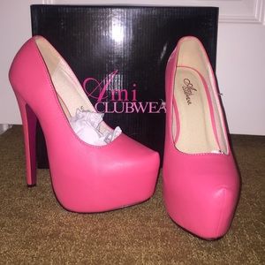 Ami clubwear hot pink nicole heels!