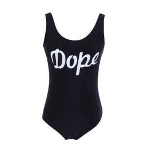 One piece bathing suit that doubles as top.