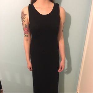 Black maxi dress.