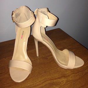 Nude strappy heel