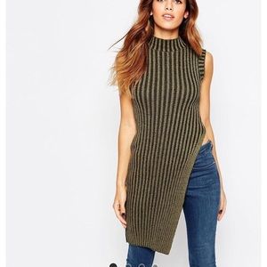 Asos Sleeveless Tunic with Side Slit Turtleneck