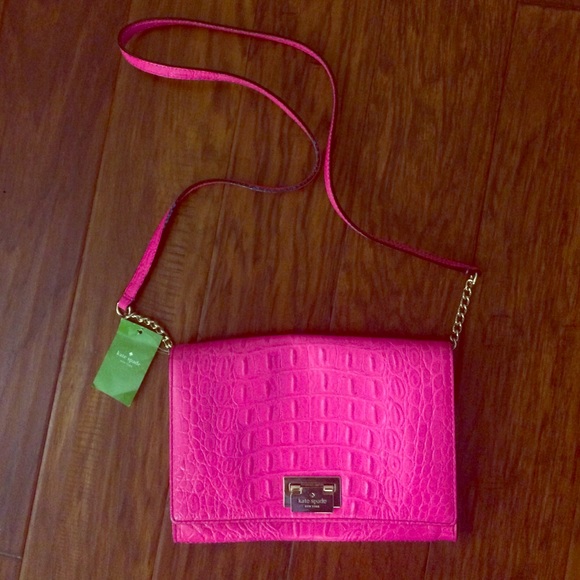 NWT Kate Spade Fiona Pink Sapphire Leather Purse