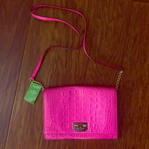 NWT Kate Spade Fiona Pink Sapphire Leather Purse
