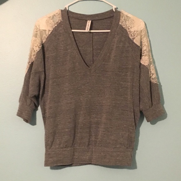Grey lace sweater.