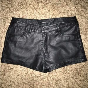 Leather shorts