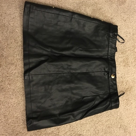 New Pleather, Gold-studded Skirt - Picture 3 of 4