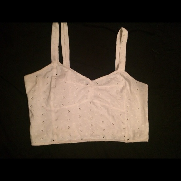 White floral crop top