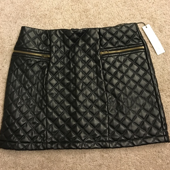 Quilted Pleather Skirt