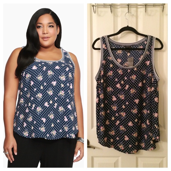 Torrid Plus Size Floral Athletic Tank