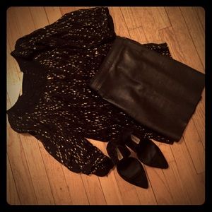 Black and gold blouse