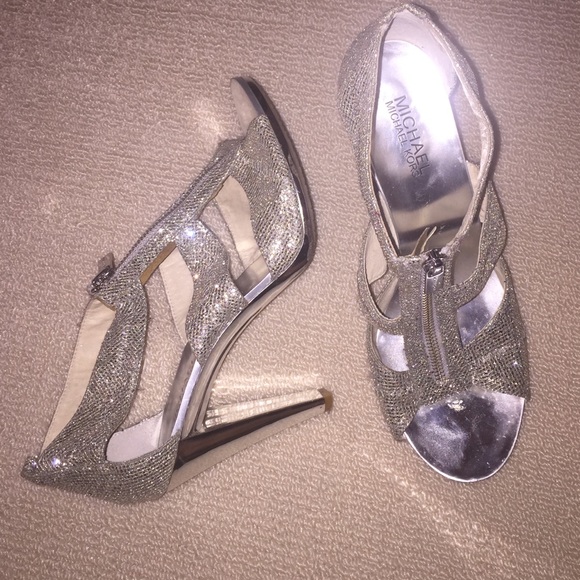 Silver MK heels