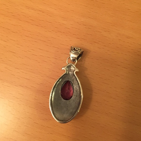 New Sterling Silver Pendant with Amethyst CZ - Picture 3 of 3