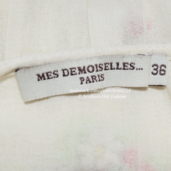 MES DEMOISELLES Woven Pullover Intricate Tunic Top - Picture 8 of 8