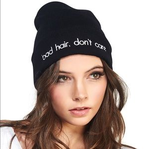 "Bad hair, Don't care" beanie