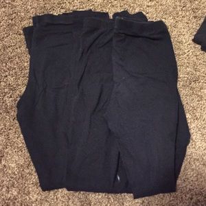 3 black full length leggings
