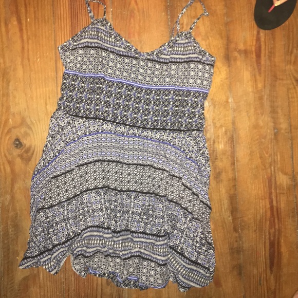 Blue and black short dress