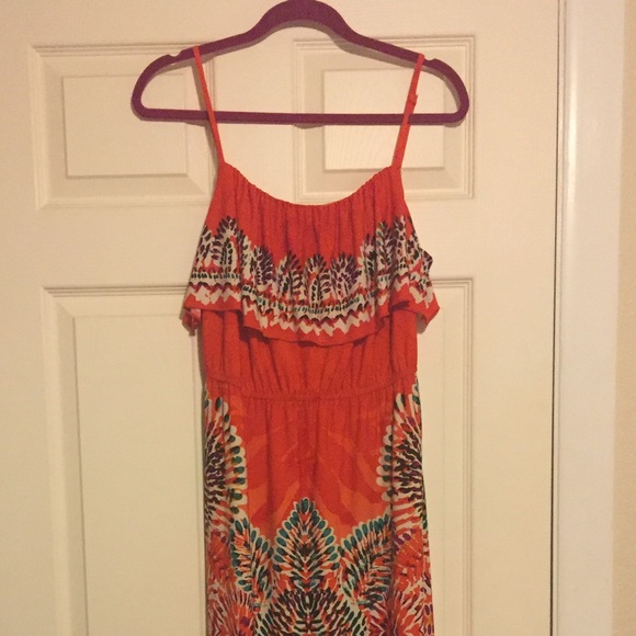 Colorful maxi dress.