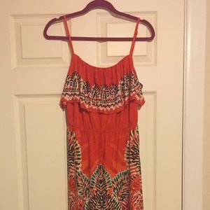 Colorful maxi dress.