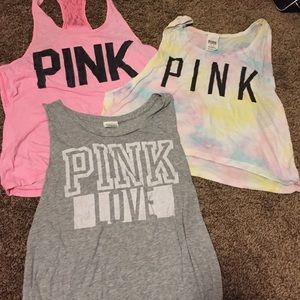 3 pink shirts
