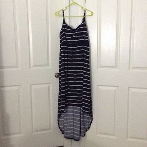 High-Low black stripped dress