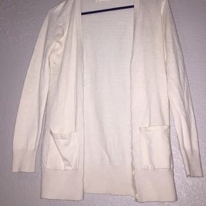 cream cardigan