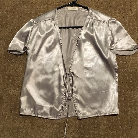brandy Melville silver silk top