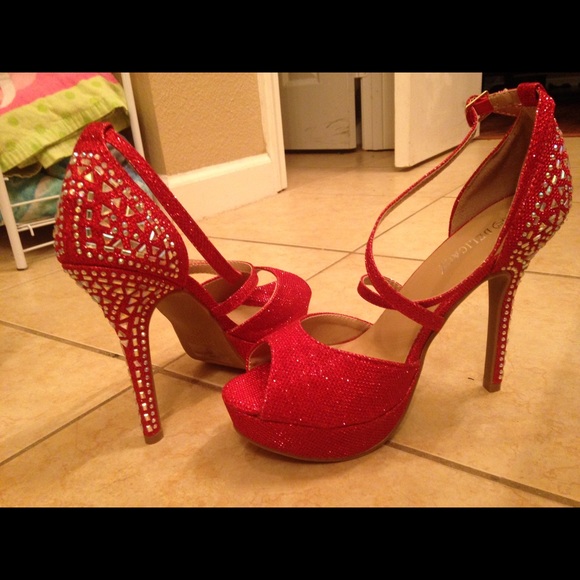 Red wedding heels