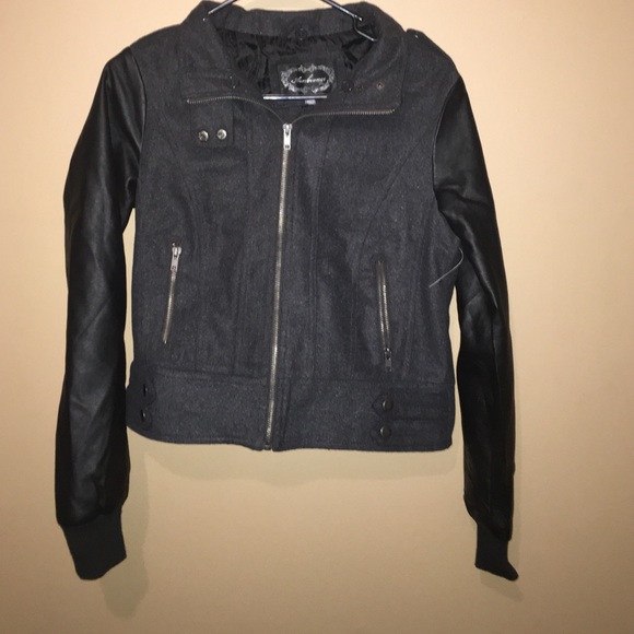 Leather and cotton jacket - Picture 2 of 3