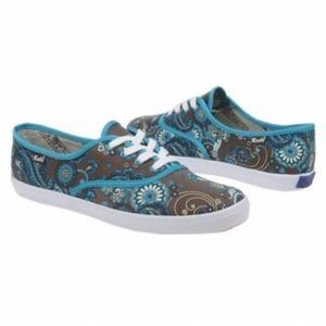 Blue & Brown Paisley Keds Sneakers