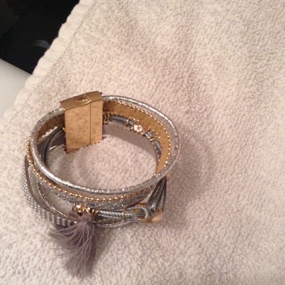 Leather bracelet with tassel