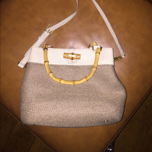 Eric Javits handbag with bamboo handles