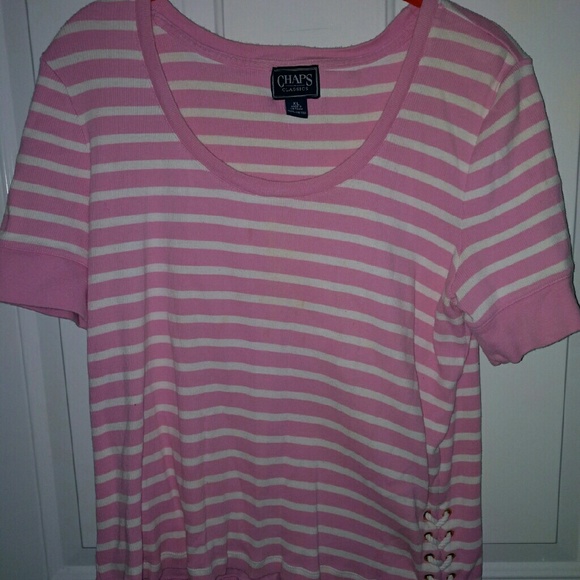 Chaps Pink & White Sweater