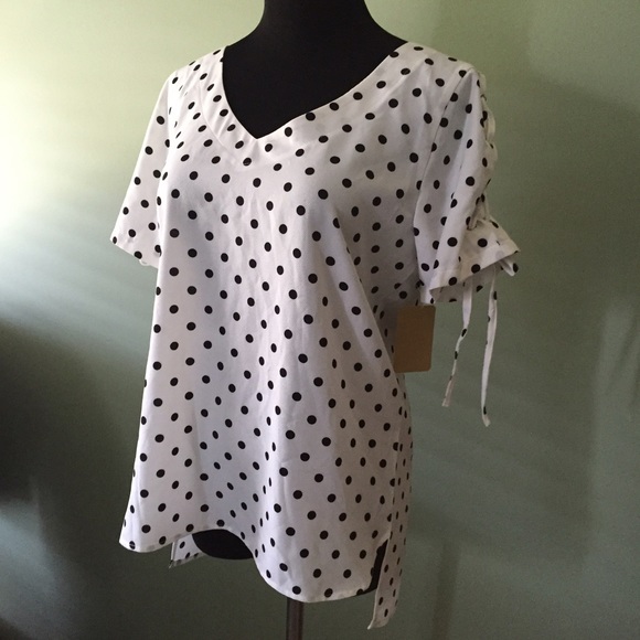 Haus of Pixie Tops - Perfect polka dot high low top