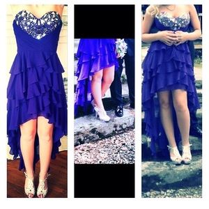 Purple high low dress