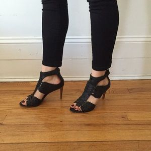 Nine West Black + Brown Strappy Sandals