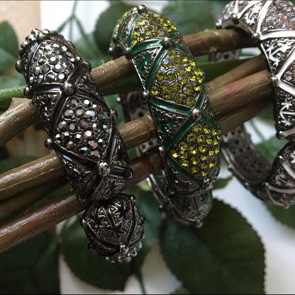 None Jewelry - Brand new jeweled black jeweled cuff / snakelike cuff