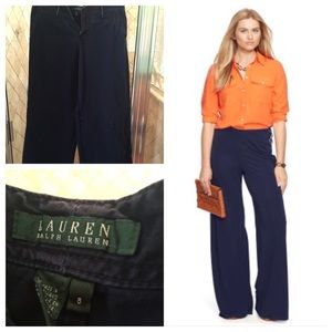 Lauren Ralph Lauren navy wide leg pant size 8