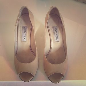 Jimmy choo baxen patent wedge w gold heel