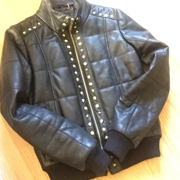 100% genuine leather Sean John studded bomber!!!!