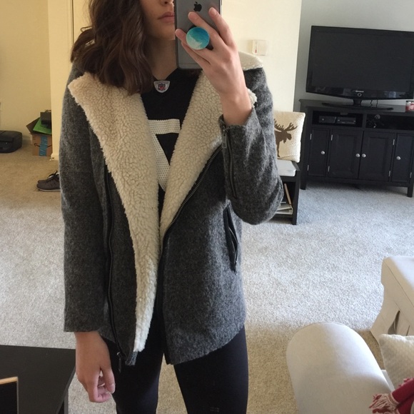 Faux Sherpa Pea Coat