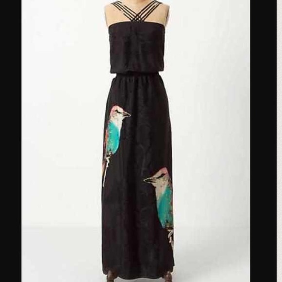 Anthropologie Dresses & Skirts - Anthropologie leifsdottir corvida maxi bird silk