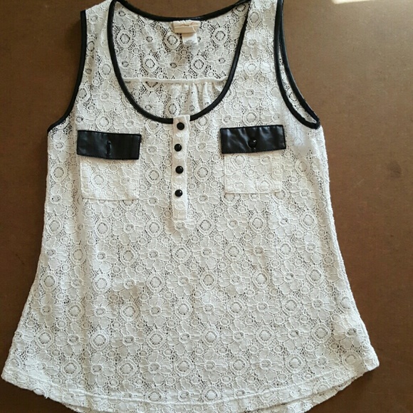 Self Esteem White Lace Tank