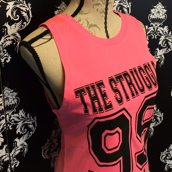 🍀 NEW! The Struggle Is Real Pink Tank! - Picture 2 of 4