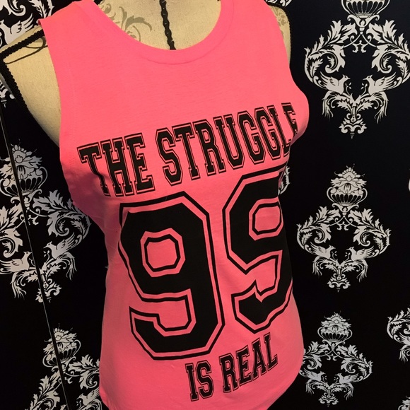 🍀 NEW! The Struggle Is Real Pink Tank! - Picture 3 of 4