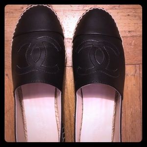 Chanel black espadrilles