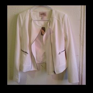 New With Tags F21 White Moto Jacket